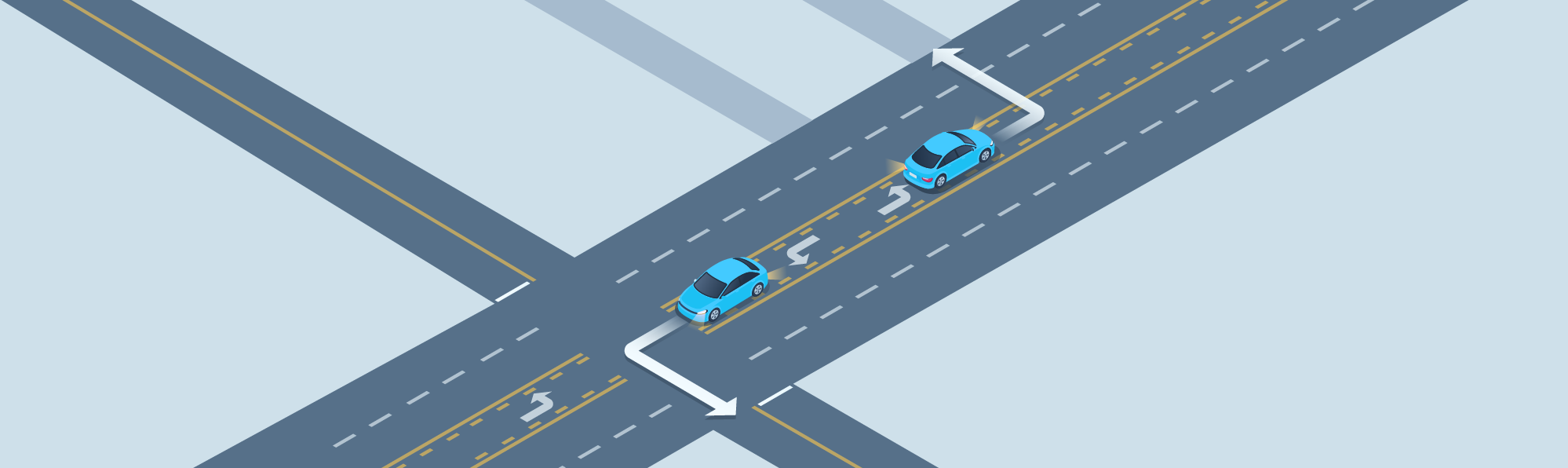 Changing directions - What is the purpose of the lane marked with curved arrows in the picture below?