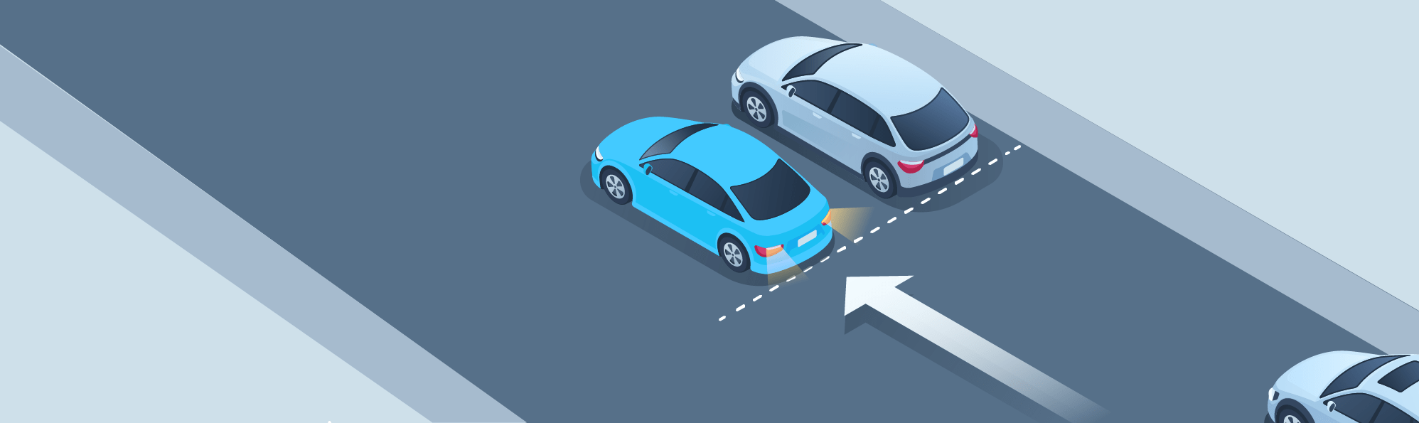 Parking - How should you position your vehicle when moving into the parallel parking space behind another vehicle?