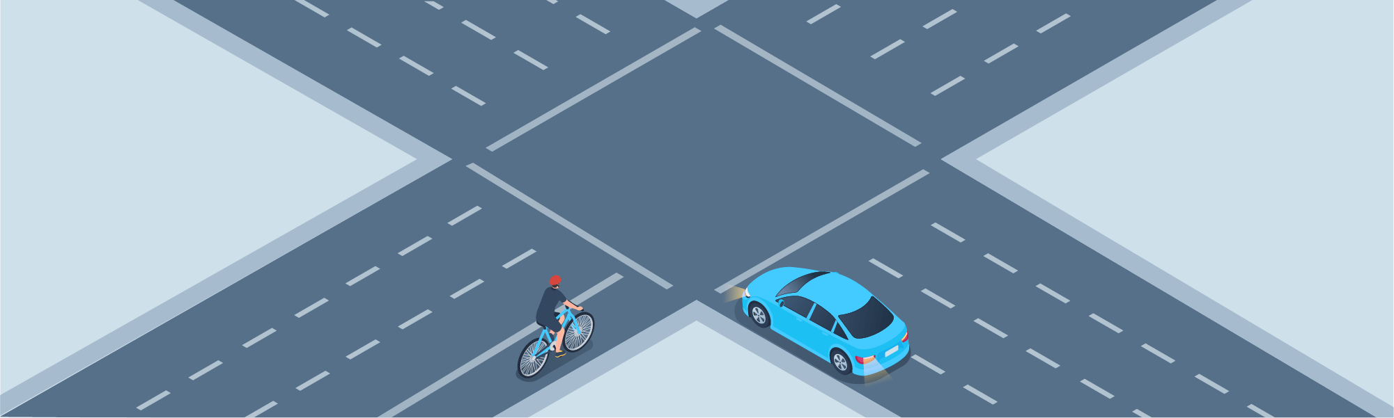 Sharing the road - What action should you take when turning left and a bicyclist is entering the intersection from the opposite direction?