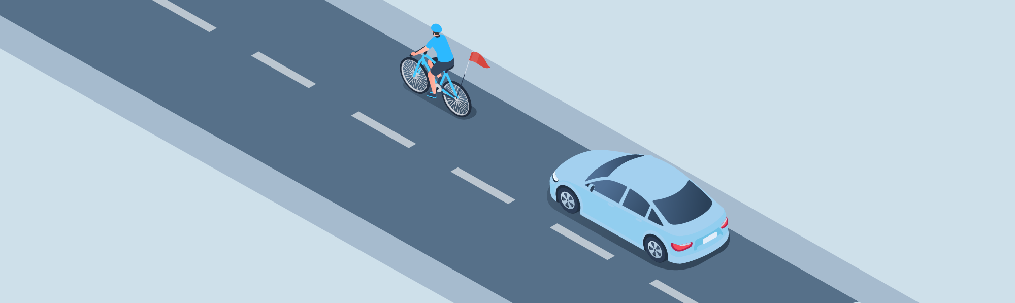 Sharing the road - What should you do if you see a bicycle with a flag indicating the rider may have impaired hearing?