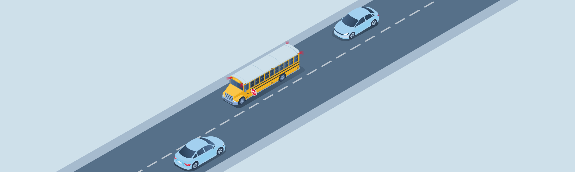 Stopping - How long should you remain stopped before a school bus with its red lights flashing and 