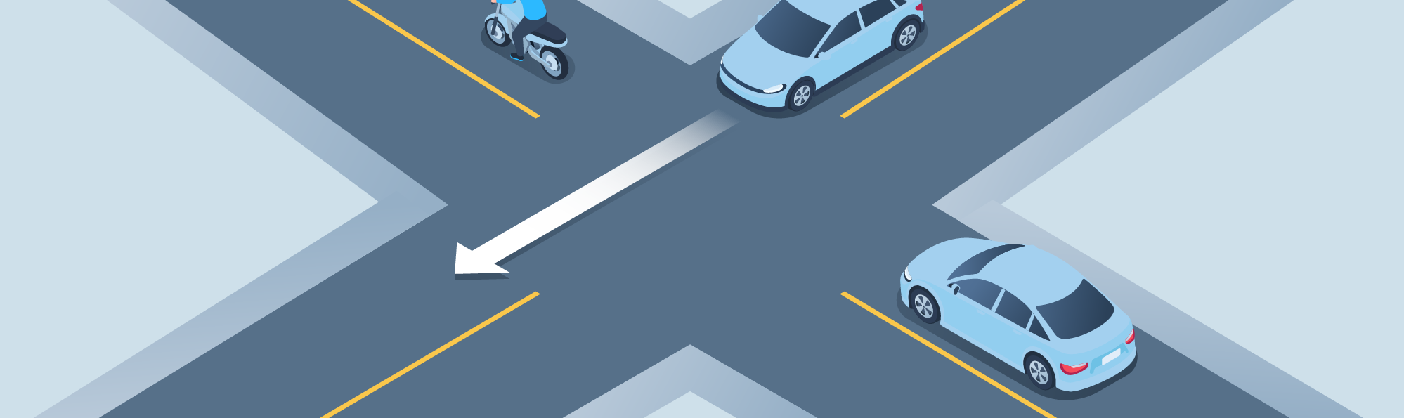 Intersections - When you enter an open intersection, you must: