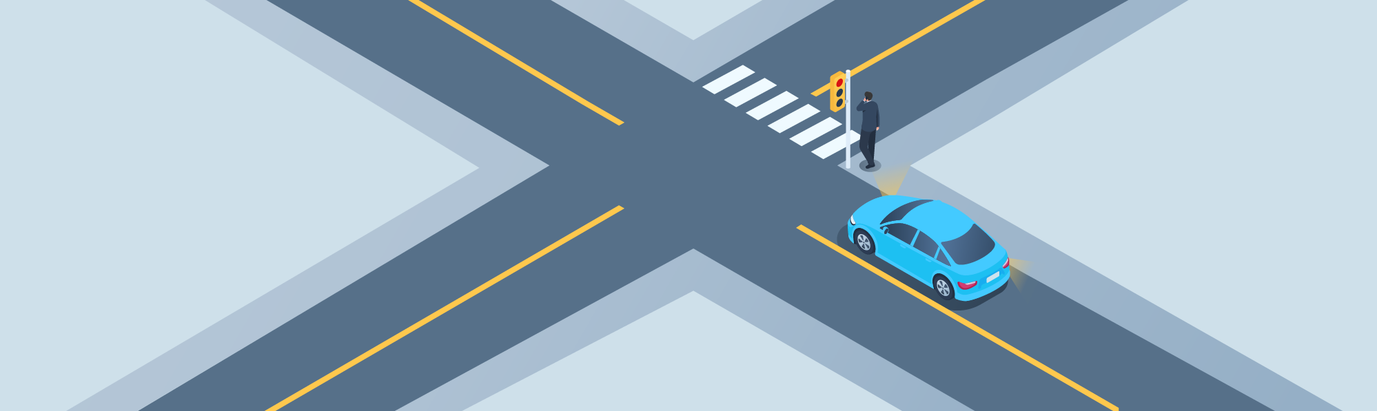 Sharing the road - You are at a red traffic light, waiting to turn right. On the sidewalk to your right, there's a pedestrian waiting to cross the street you intend to enter. Who has the right-of-way when the light turns green?