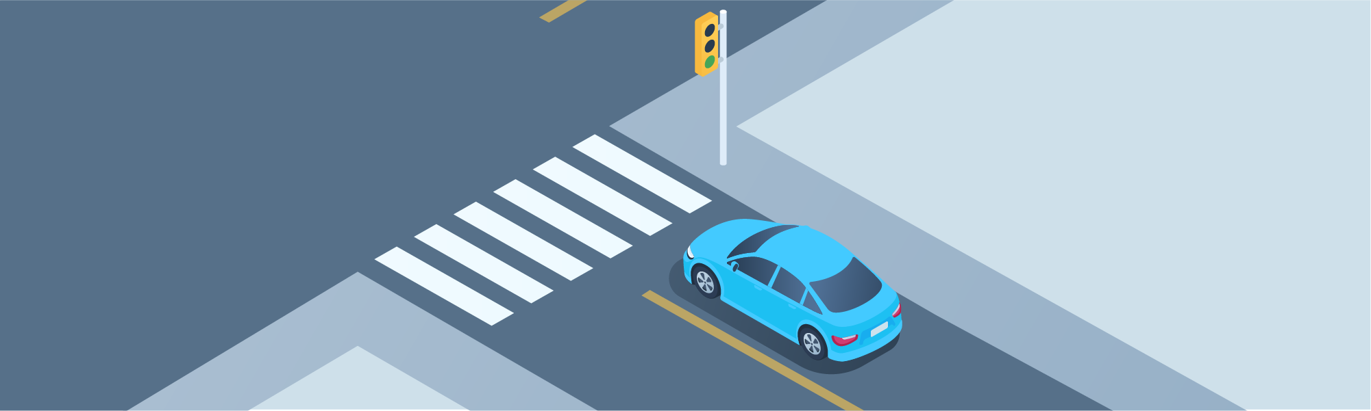 Intersections - When the light turns green, what should you do before moving into the intersection?