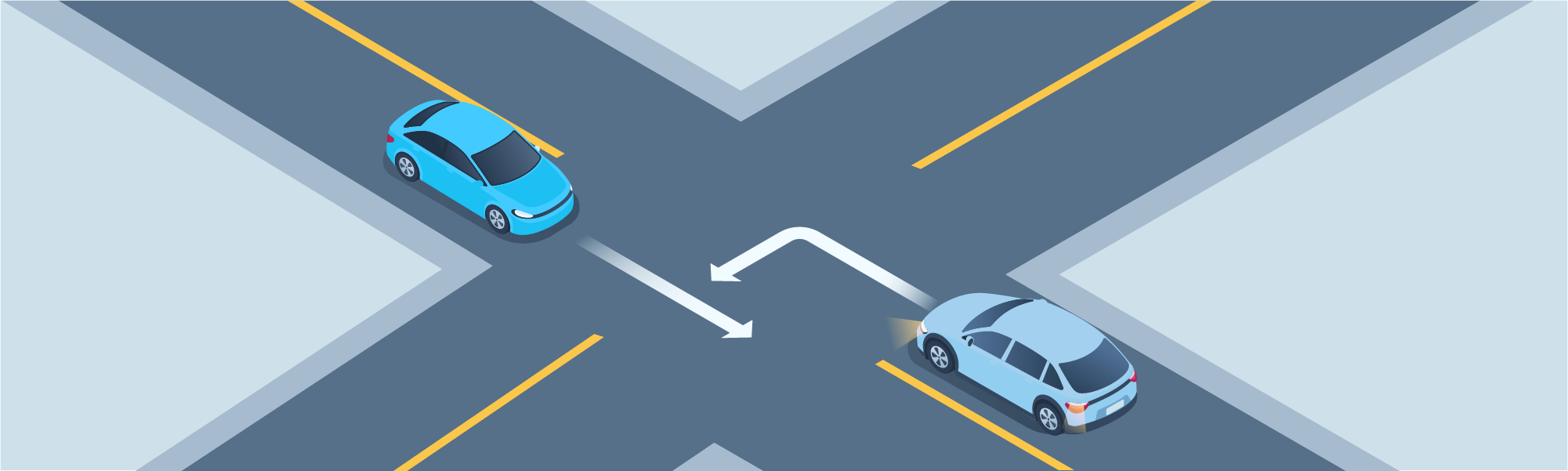 Changing directions - What should you do if an oncoming vehicle has begun to turn left in front of you in the intersection?