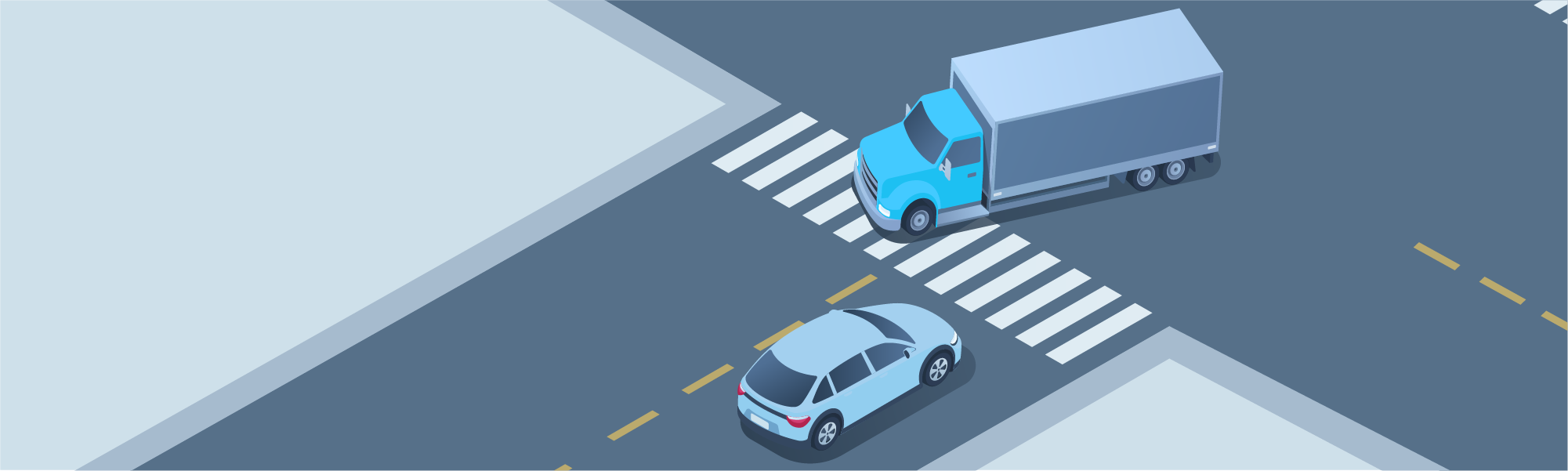 Sharing the road - Where should you stop at the intersection when a large vehicle is making a turn onto the road you are on?