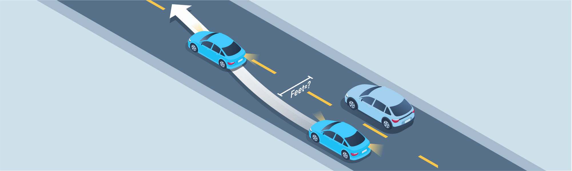 Changing positions - After passing a vehicle, you must return to the right side of the road before coming within ________ of any approaching vehicle.