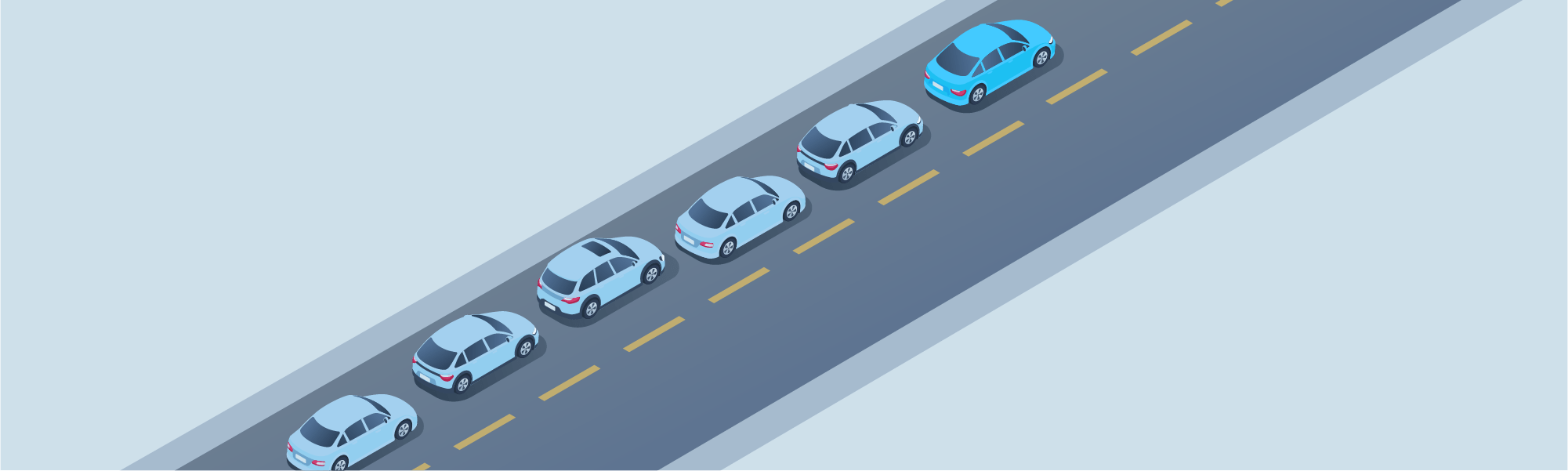 Changing directions - When driving slowly on a two-lane road where passing is unsafe and there are 5 or more vehicles following you, what should you do?