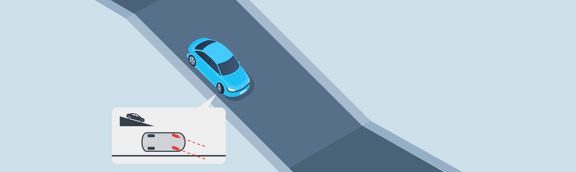 Parking - Why should you always turn your vehicle’s front wheels to the right when parking facing downhill on the right side of a street?