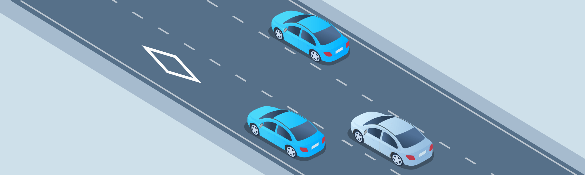 DMV Permit Car Traffic Signs - What does a diamond-shaped marking in the center of a traffic lane typically indicate?