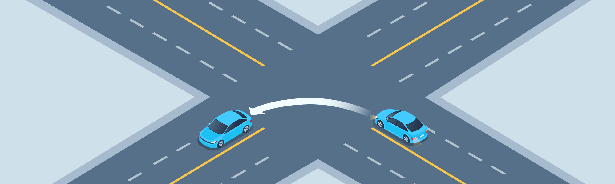 Changing directions - Where should your vehicle be positioned before turning left from a two-way road onto another two-way road with a single left turn lane?