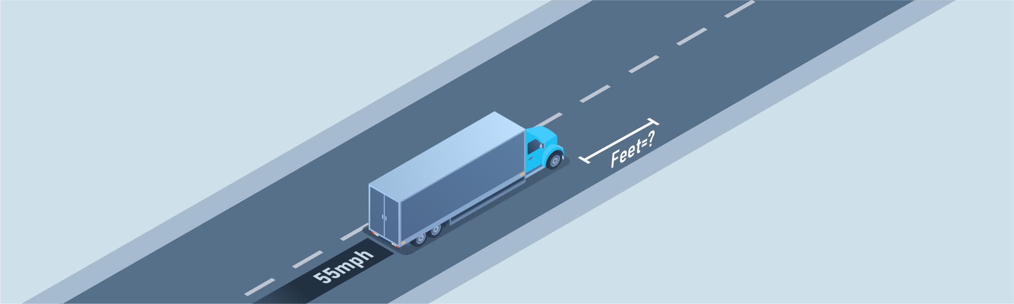 Stopping - What is the average total stopping distance of a tractor + trailer with hot brakes traveling at 55 mph?