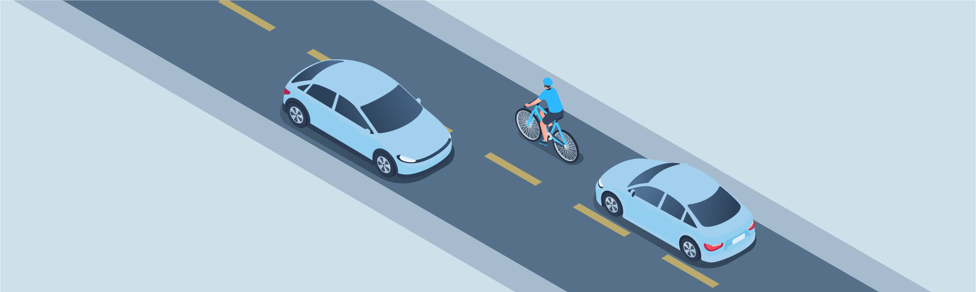 Sharing the road - What should you do when approaching a bicyclist on a two-lane road with oncoming traffic?