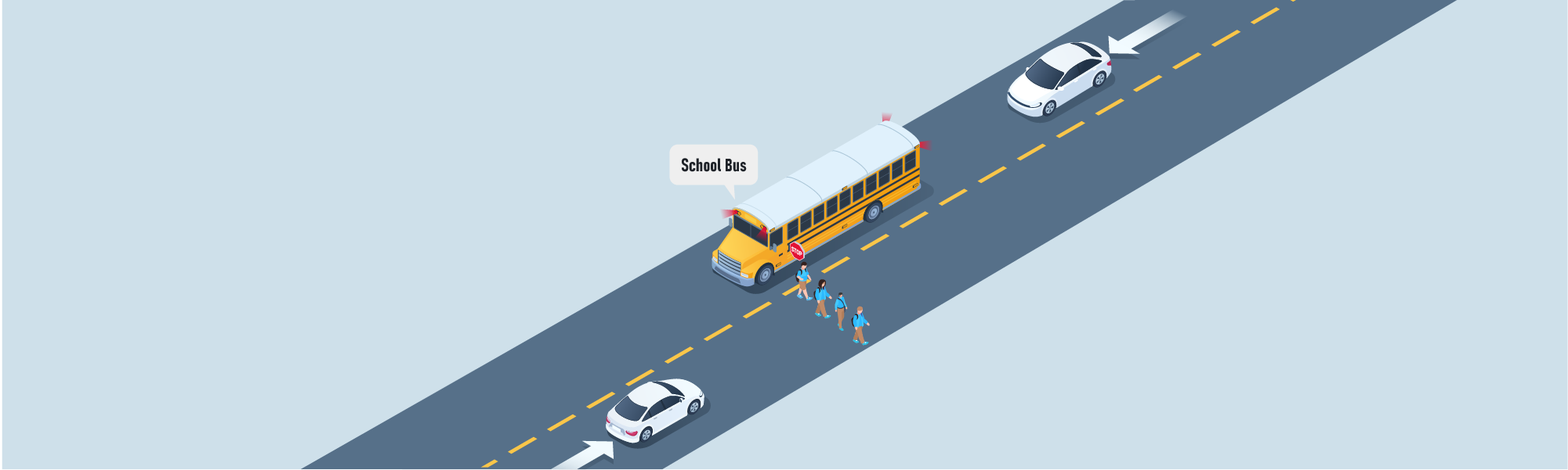 Stopping - What should you do if you are approaching a stopped school bus with its upper alternating red lights flashing and it is loading or unloading passengers?