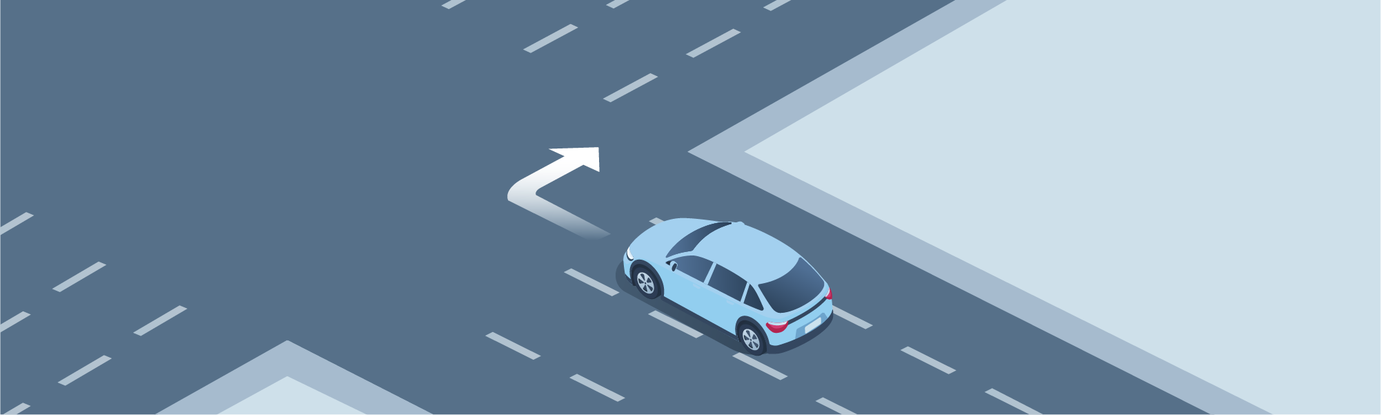 Changing directions - Where should you end your right turn if you are turning from a multi-lane road?