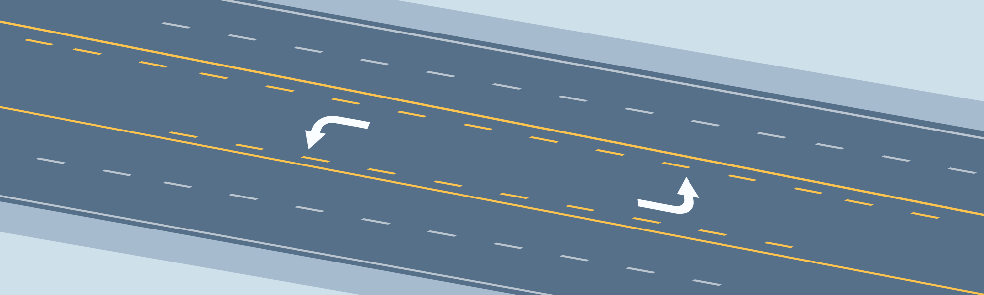 Traffic Signs - What do the white arrows in the center lane indicate?