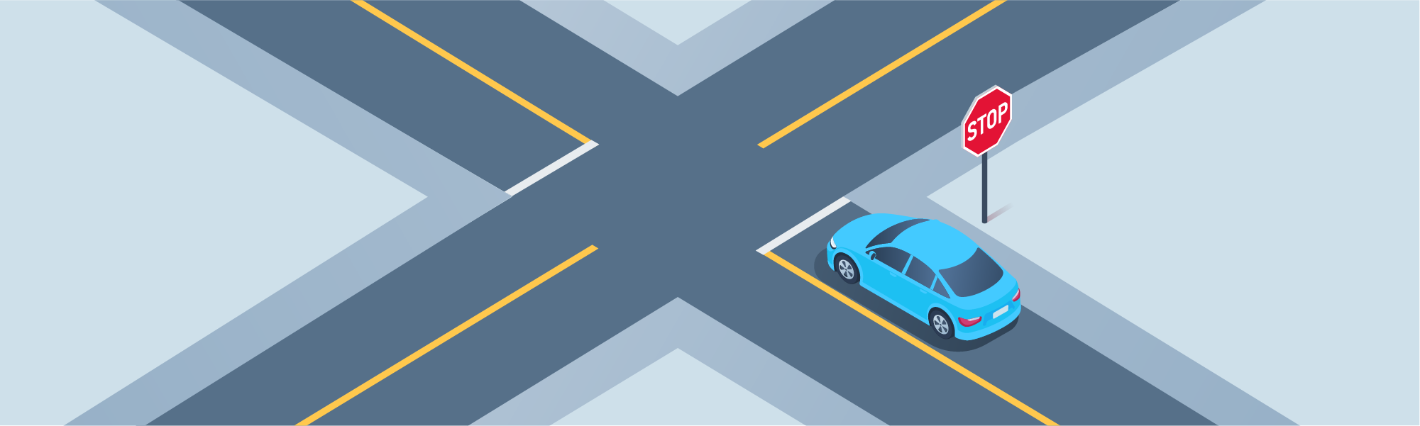 Intersections - What should you do when traveling on a roadway that intersects with another roadway, and you are faced with a stop sign while other traffic is not?