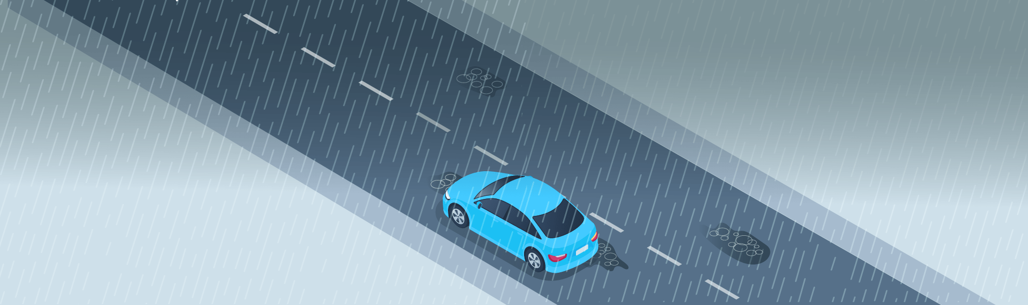 Driving at night and in bad weather - What is the best course of action to regain control when your vehicle starts to hydroplane on wet roads?