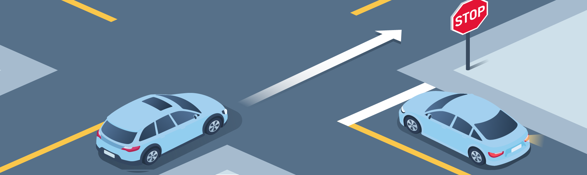 DMV Permit Car Intersections - Where should you bring your vehicle to a stop on a road with a marked stop line?