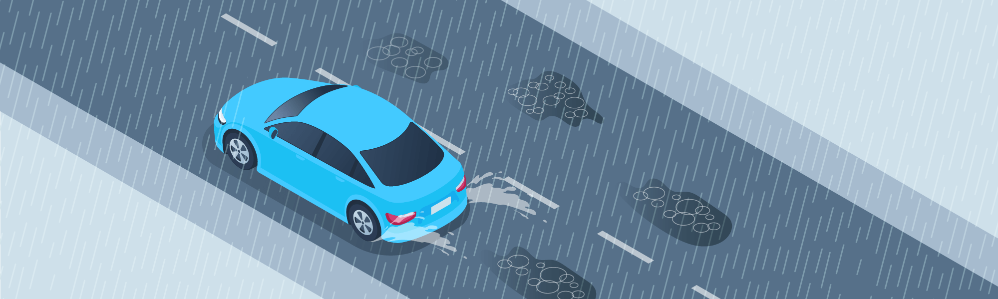 DMV Permit Car Driving at night and in bad weather - What is the best course of action to regain control when your vehicle starts to hydroplane on wet roads?