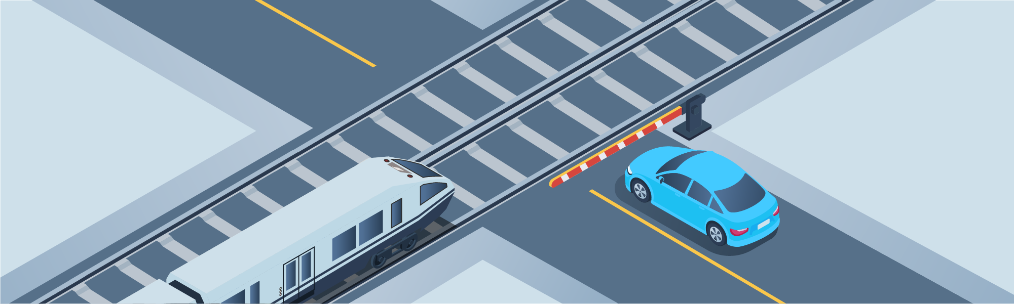 DMV Permit Car Stopping - When waiting at a multiple-track crossing, what should you do after the last cart of a train has passed?