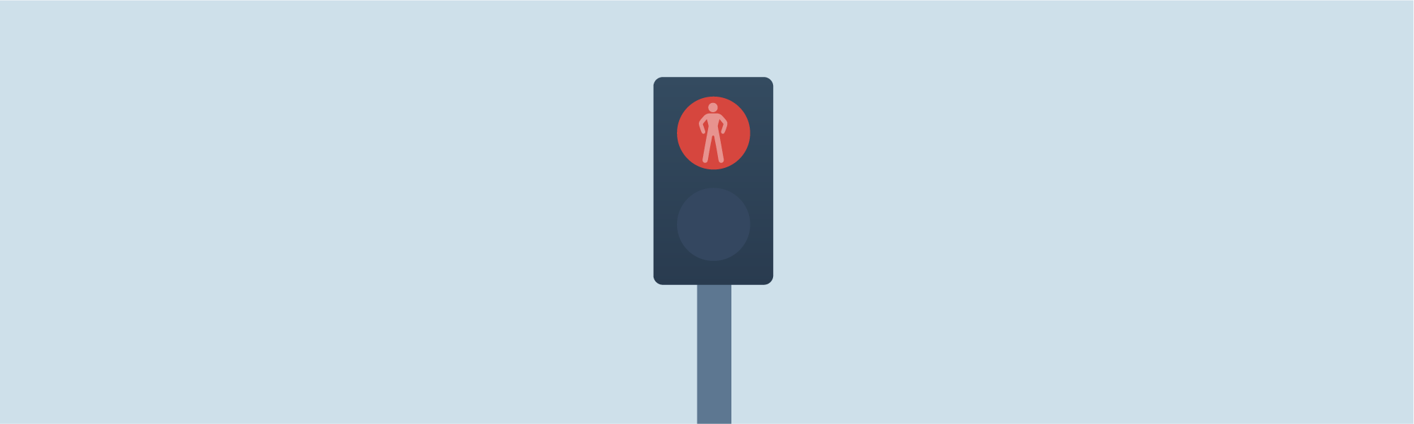 Sharing the road - What should pedestrians do when the crosswalk signal is red or displays the text 