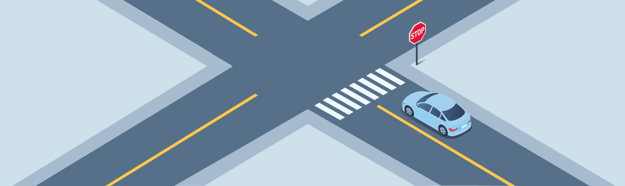 Intersections - Where should you bring your vehicle to a stop at a marked crosswalk without a stop line?