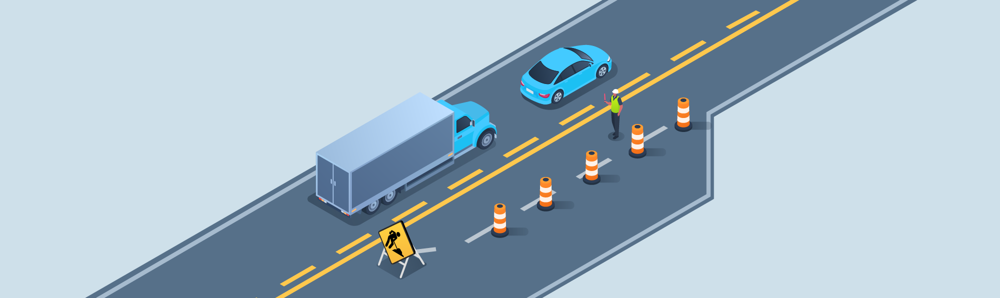 Dealing with particular situations - When driving in the construction zone, you should: