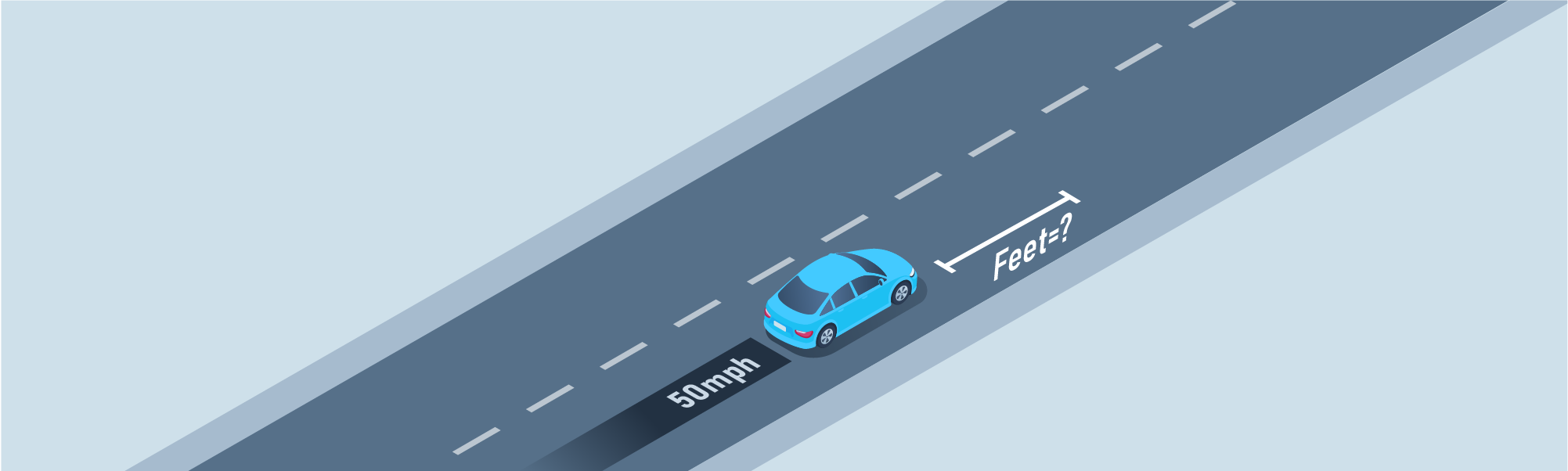 Stopping - At 50 mph, on dry pavement, and with good brakes, what distance will your vehicle cover before coming to a complete stop after applying the brakes?