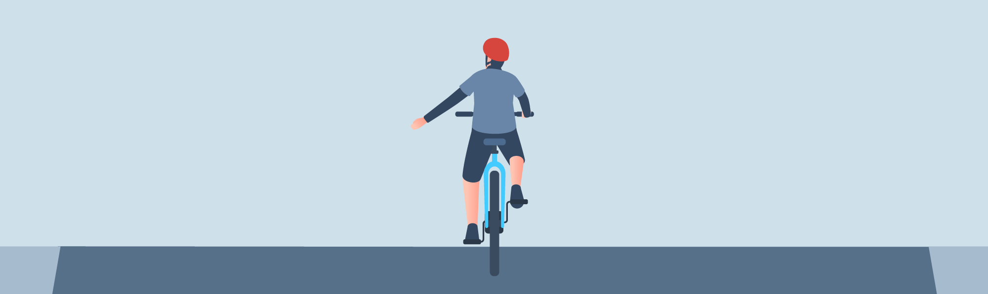 Sharing the road - When a bicyclist on the road ahead extends his left arm downward to their left, what is the likely meaning of the signal?