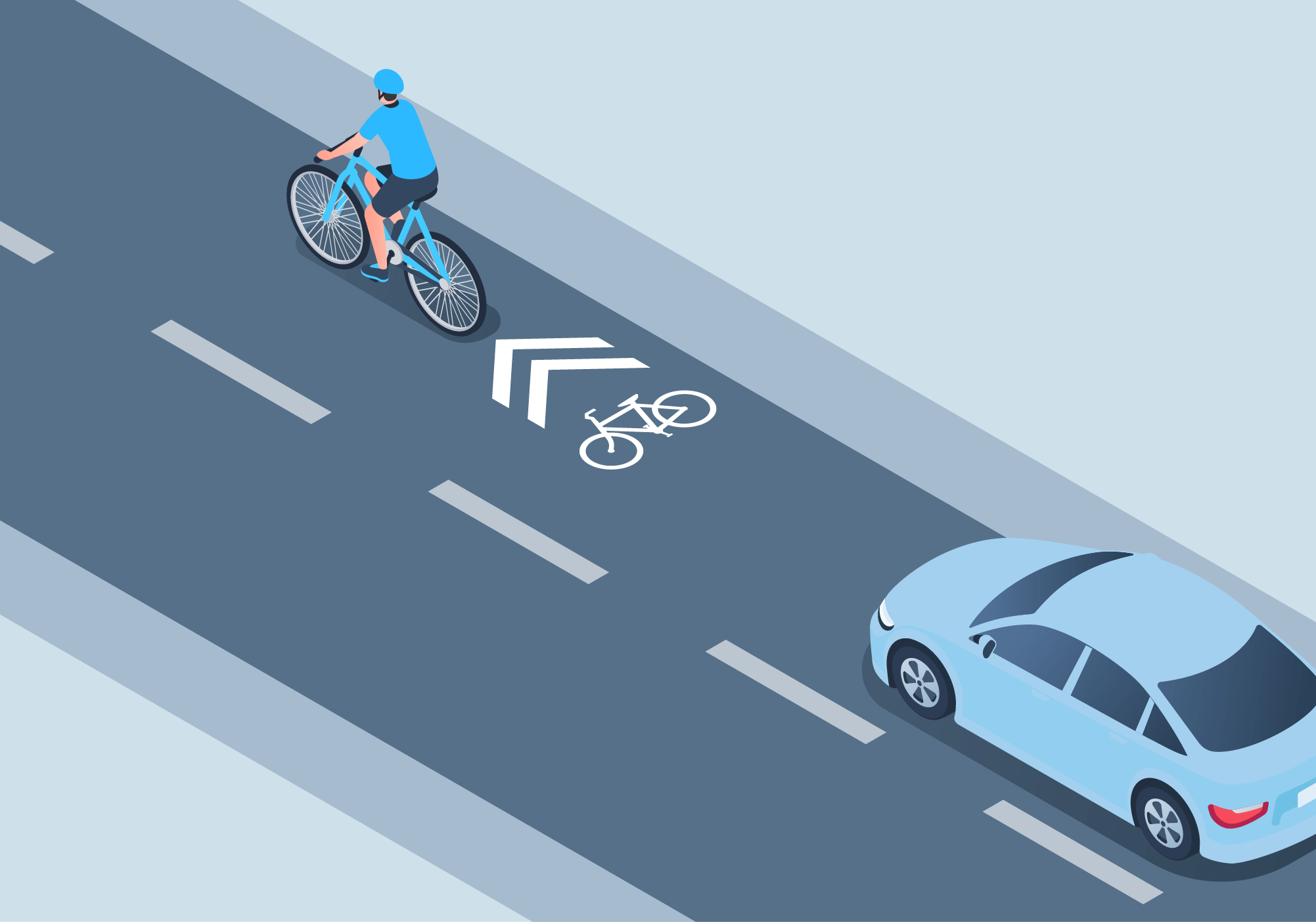 Sharing the road - What do the two chevrons painted above a bicycle symbol indicate?