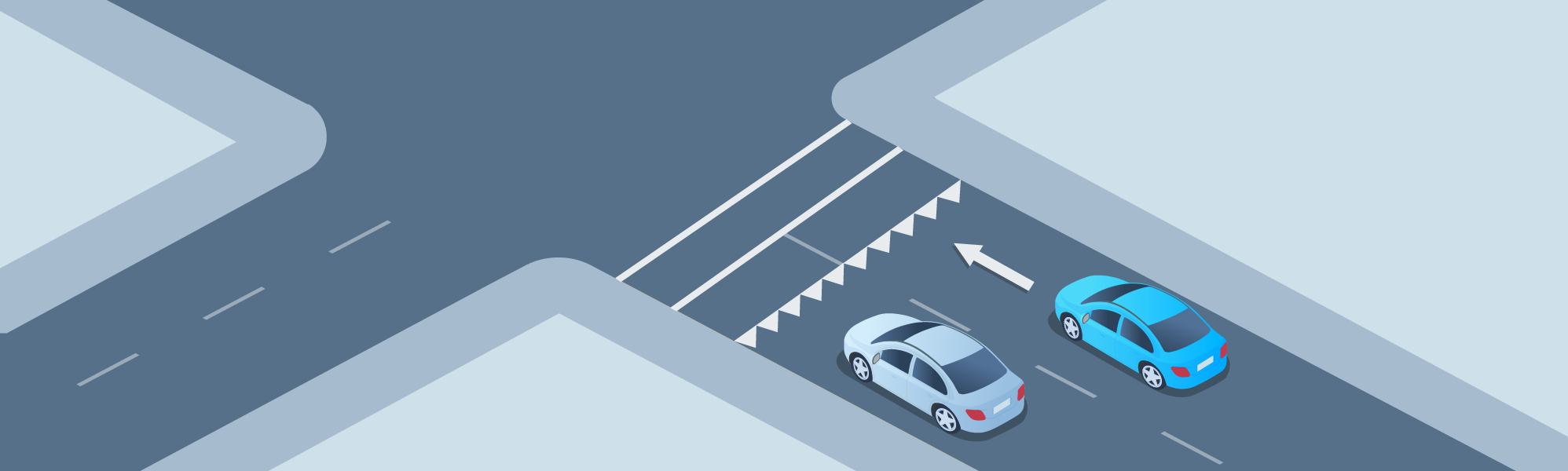 Traffic Signs - What does a white line of triangles on the road indicate?