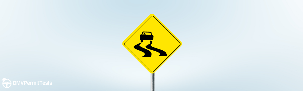 DMV Permit Car Traffic Signs - What does this road sign warn drivers about?