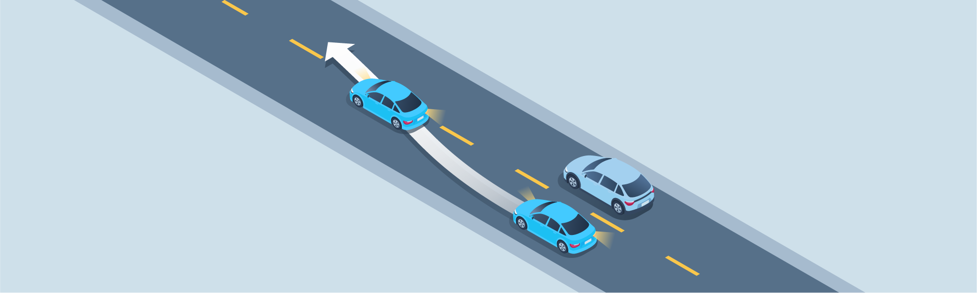 Changing positions - After you have passed a car on the left, you should return to the right lane when you: