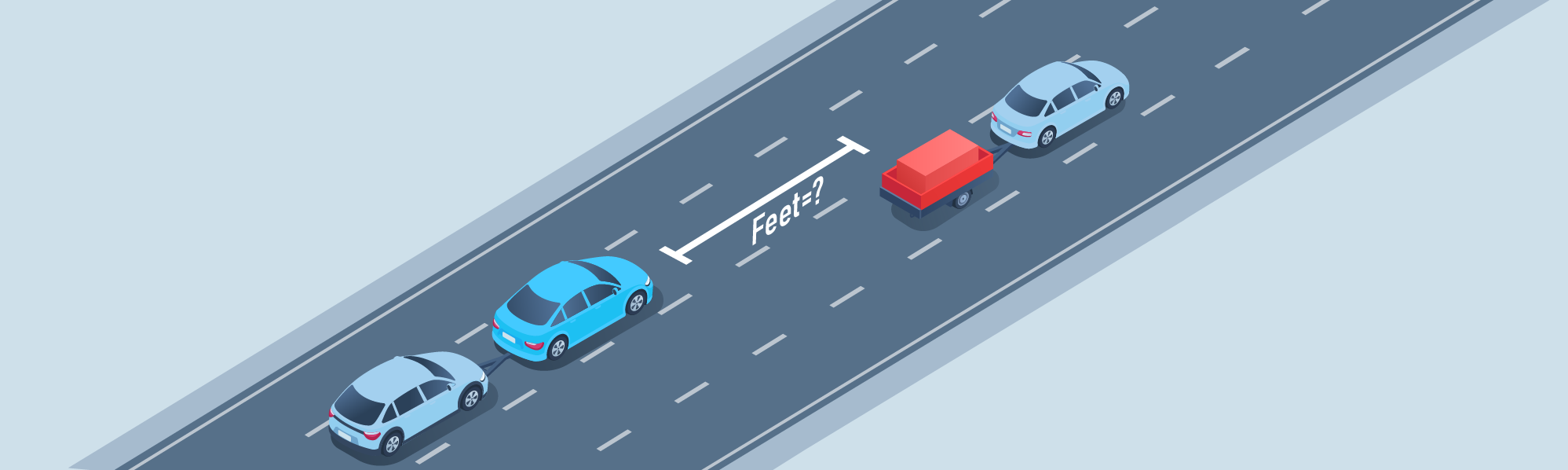 Driving along - A truck or any vehicle towing another vehicle must not follow within _____ of another truck or another vehicle in tow.