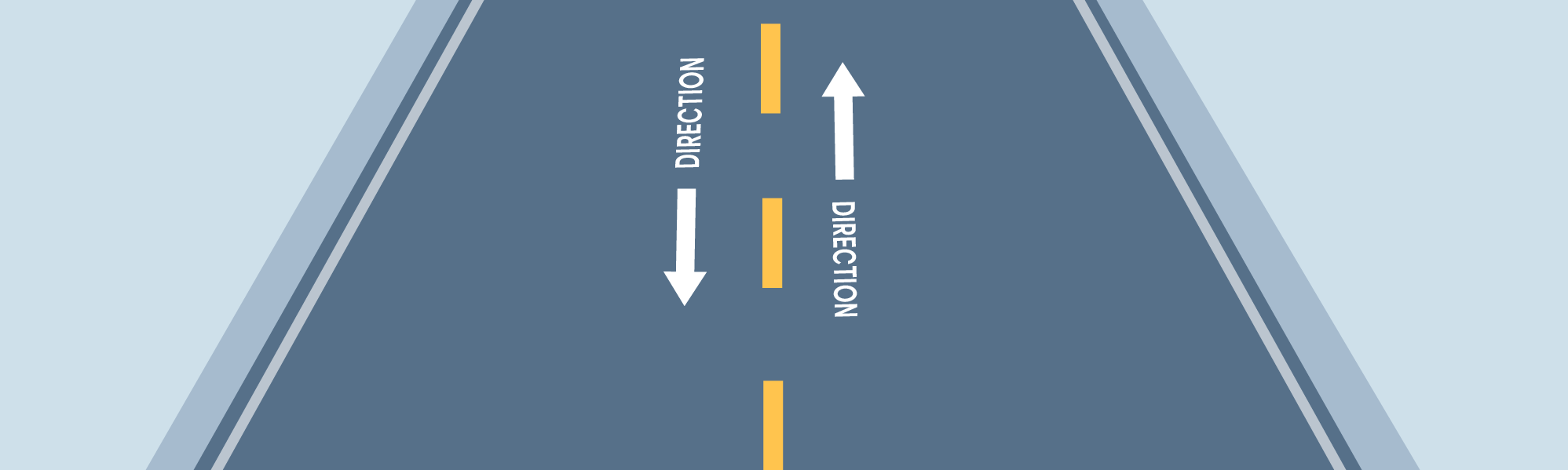 DMV Permit Car Traffic Signs - What do the broken yellow lines on this road indicate?