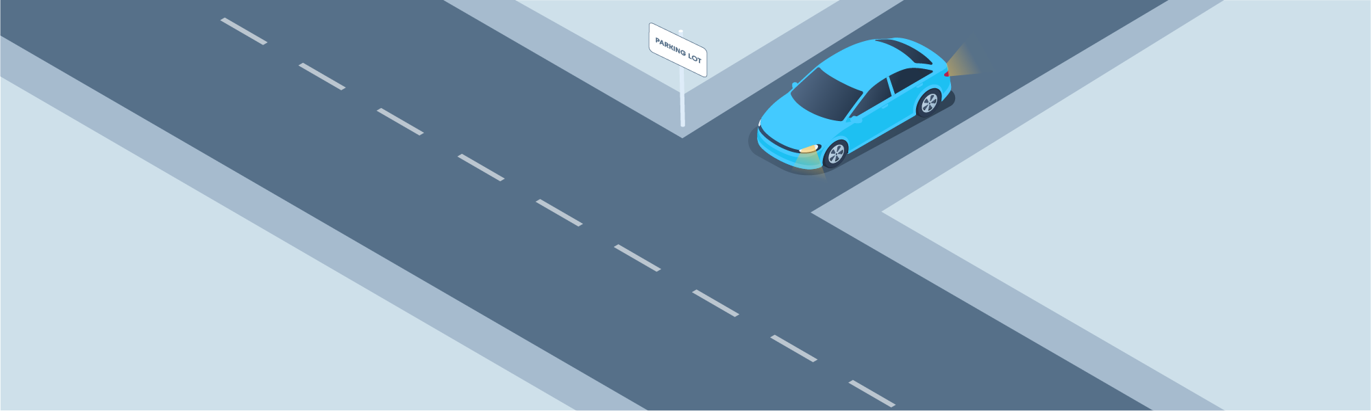 Intersections - You are driving out of a parking lot and intend to turn left when you enter a street. What should you do at this point?