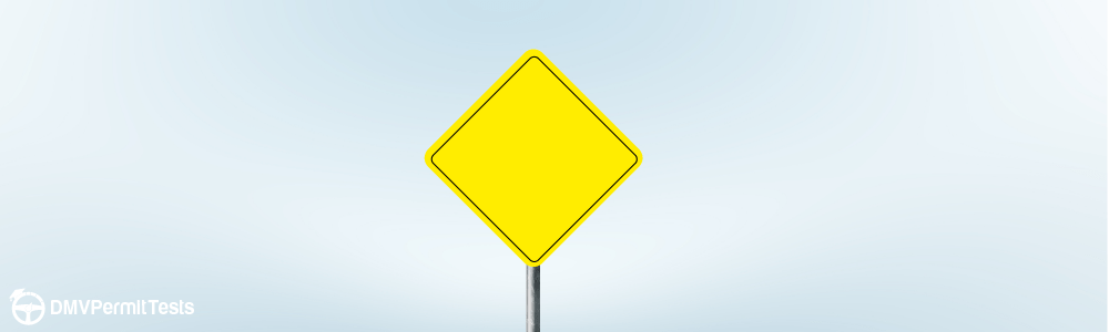 Traffic Signs - What does a sign with black lettering on a yellow background indicate?