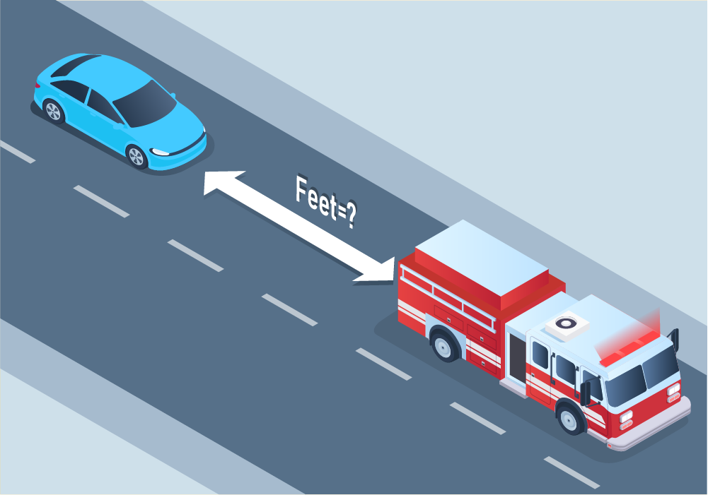 Dealing with particular situations - It is illegal to follow a fire vehicle responding to an alarm within: